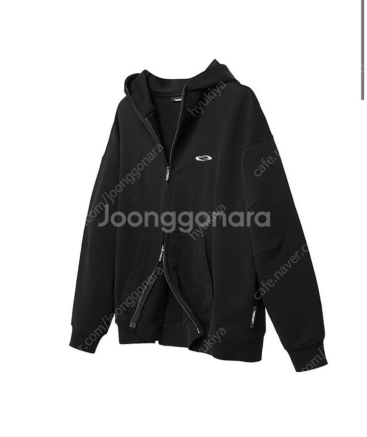 [L] 오프닝프로젝트 헤비 웨이트 로고 후드집업 블랙 ...--0