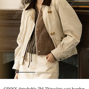 [새 제품]르니나 베스트 봄버 자켓/GINNY detachable 3M Thinsulate vest bomber jacket_IVORY