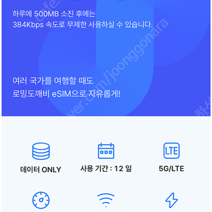 유럽 42개국 이심 12일 500MB 저속무제한 ~7/17