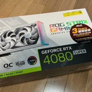 ASUS ROG STRIX 지포스 RTX 4080 SUPER O16G GAMING OC D6X 16GB 화이트