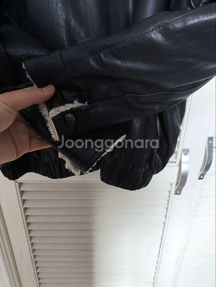 오버핏 제네럴아이디어스탠다드 레더 자켓--2