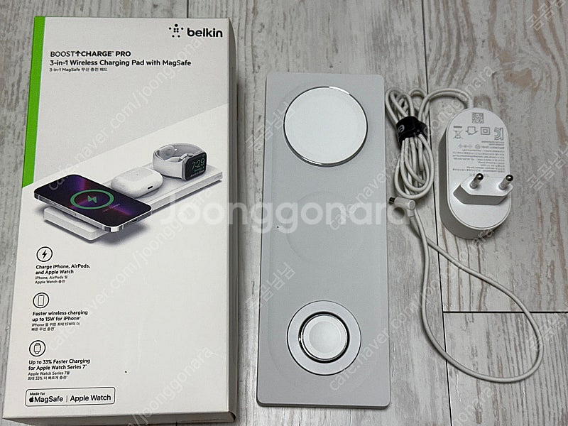 벨킨 3-in-1 Magsafe 무선충전패드 화이트 판...--0