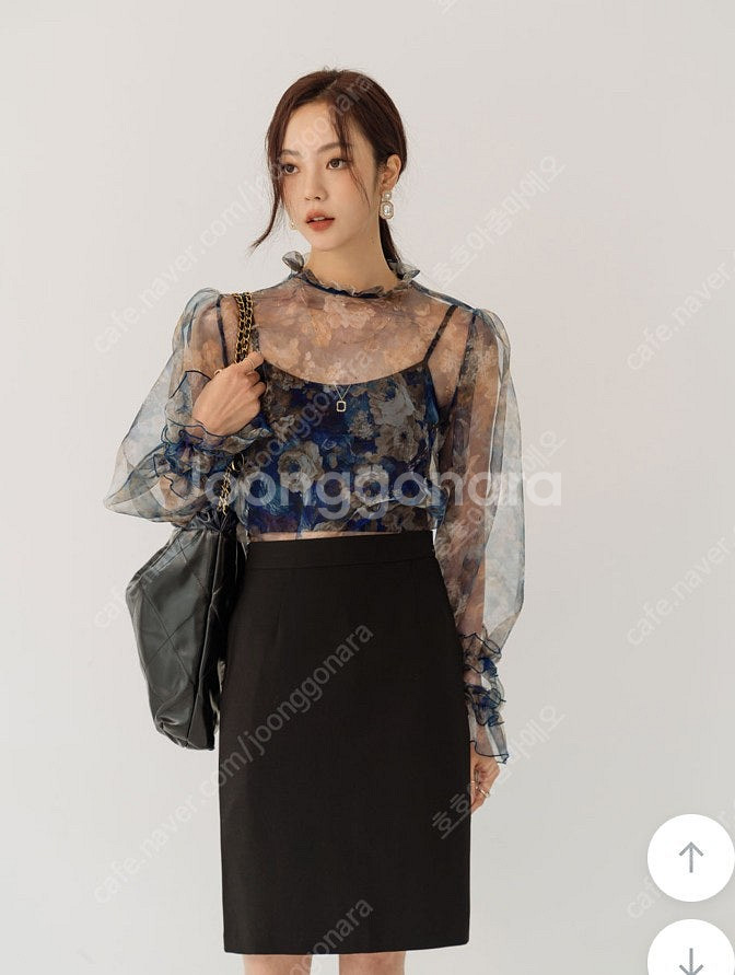 커먼유니크 글래머러스 시스루 블라우스 / 미뉴에트 라이...--0
