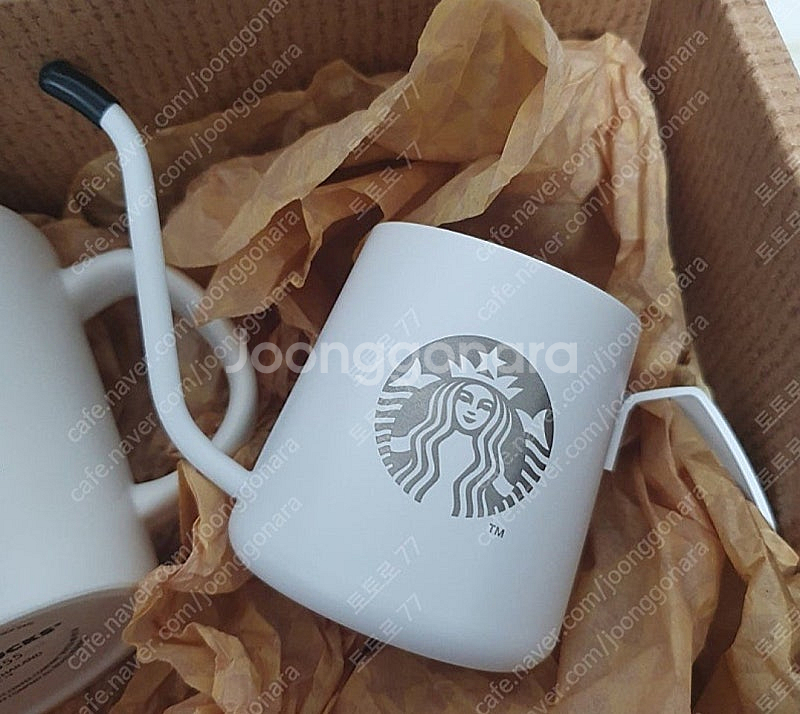 스타벅스 화이트 사이렌 핸드 드립 캐틀, 아이코닉 머그 , 화이트 클래식 푸어 오비 콘드리퍼 ( 2020 우수고객 ...--3