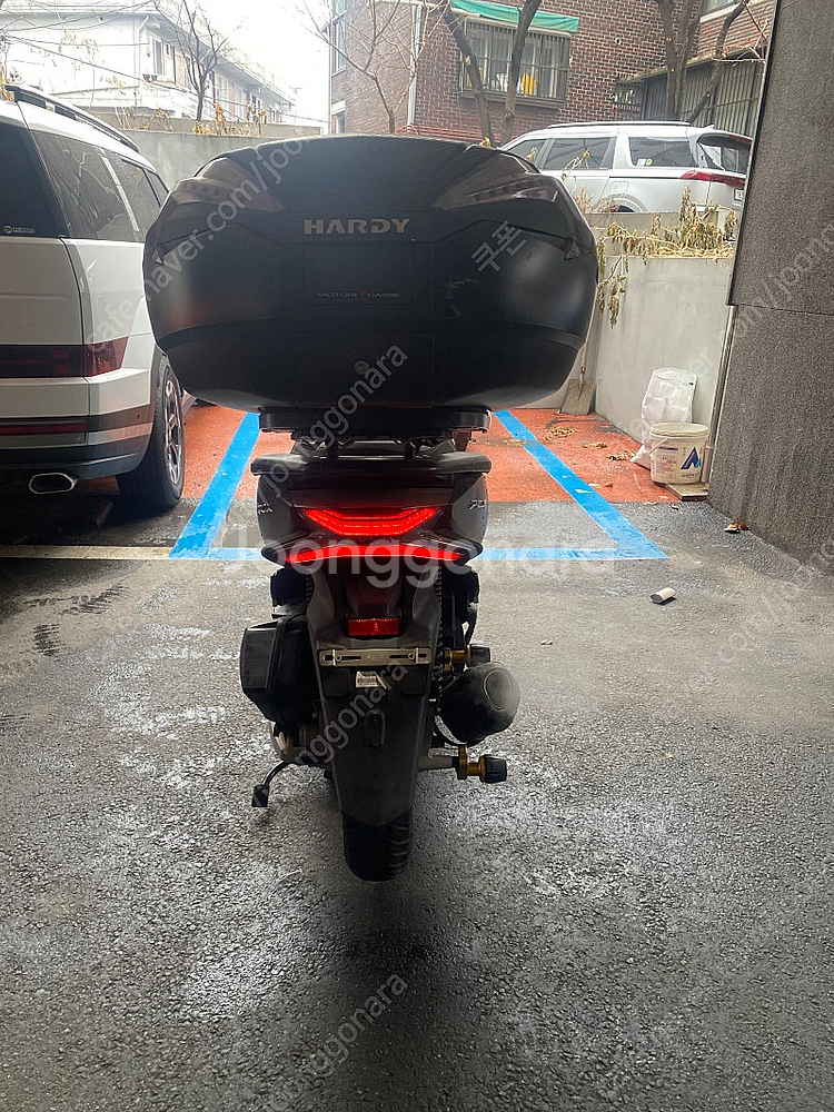 혼다 pcx125 무광 블랙 요시무라 , 아라이헬멧--5
