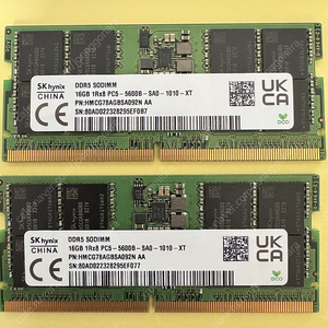 노트북 메모리 DDR5 - 5600 16G 2개