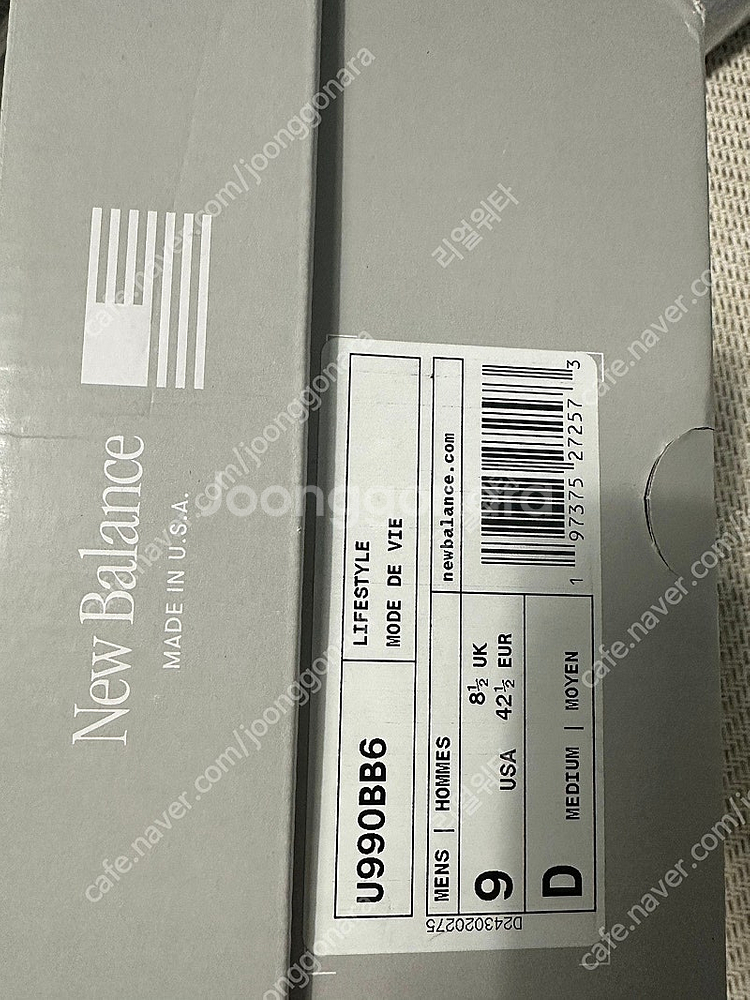 (새상품) 뉴발란스 990v6 트리플블랙 270--3
