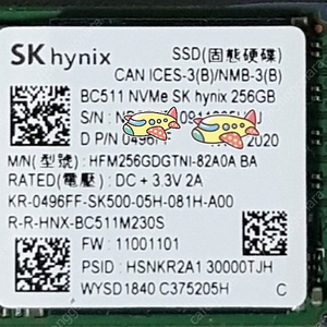 SK하이닉스 M.2 2230 NVMe 256GB