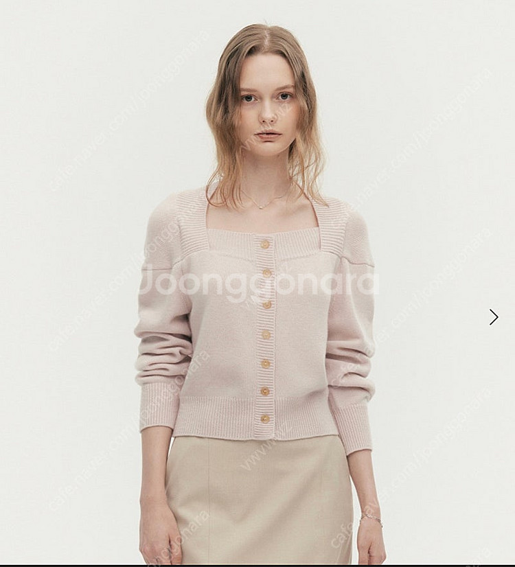 sie 시에 아치 버튼 디테일 니트 핑크--0