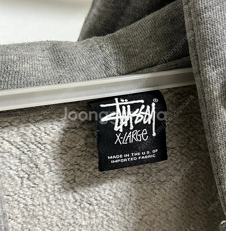 스투시 베이직 로고 후드집업 그레이 XL--2