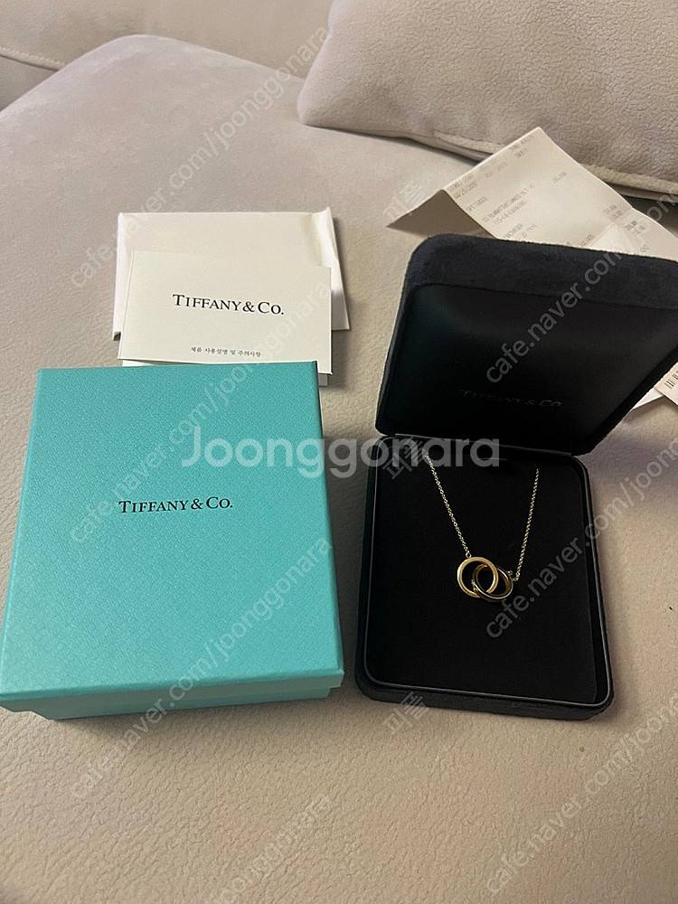 티파니앤코 인터라킹 더블링 목걸이--0