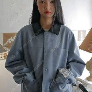 (새상품) 프레클 스웨이드 자켓 stud suede jacket in dusty blue