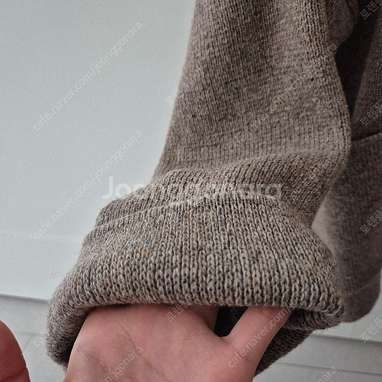 새상품)[울함유/박시핏]고퀄 카라 니트 집업 가디건 브라운--6