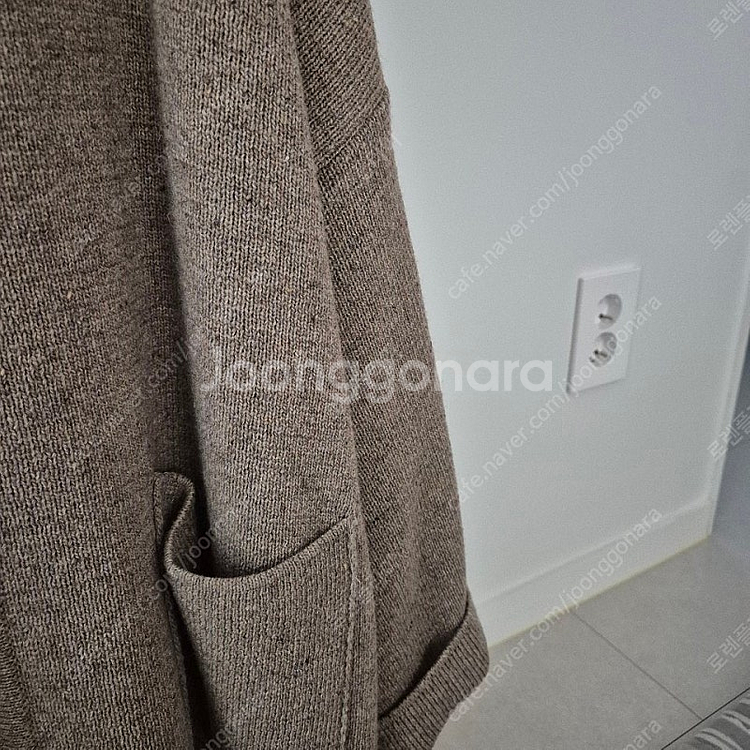 새상품)[울함유/박시핏]고퀄 카라 니트 집업 가디건 브라운--7