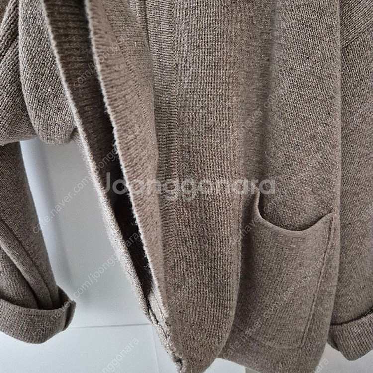 새상품)[울함유/박시핏]고퀄 카라 니트 집업 가디건 브라운--8