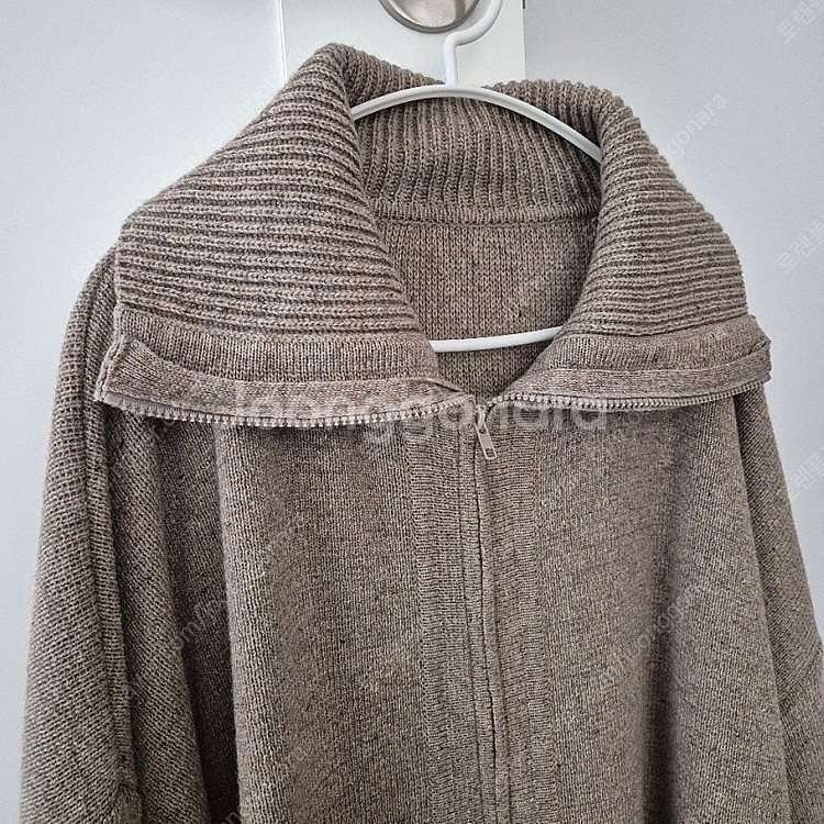 새상품)[울함유/박시핏]고퀄 카라 니트 집업 가디건 브라운--9