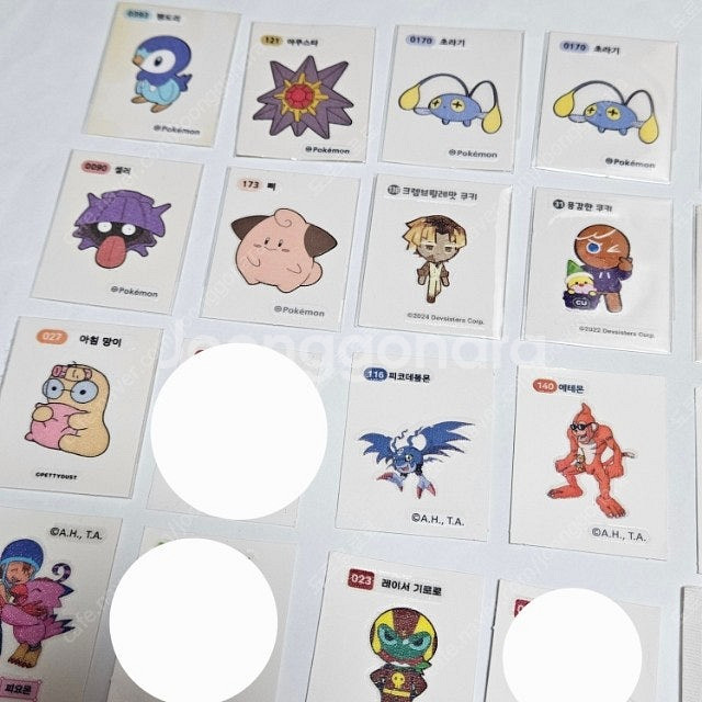 디지몬 케로로 포켓몬스터 쿠키런 펭수 망이 띠부씰 스티...--1