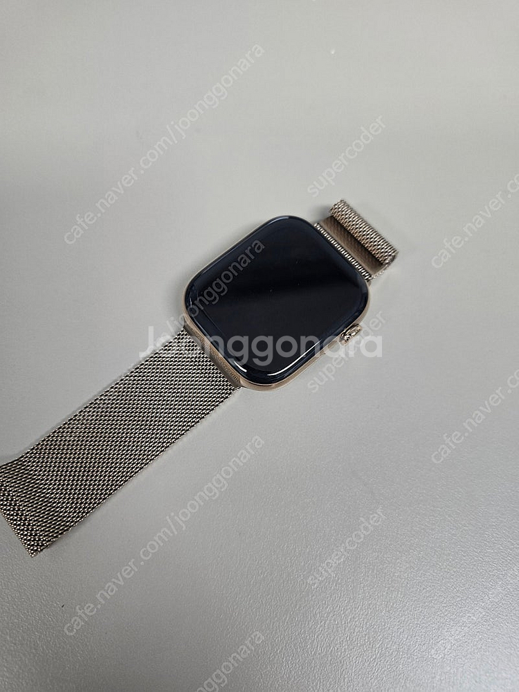 애플워치10 48mm 골드 밀레니즈루프 자급제 팝니다.--0