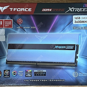 팀그룹 XTREEM ddr4 16GB(8*2) 3600MHz CL14 화이트 에디션