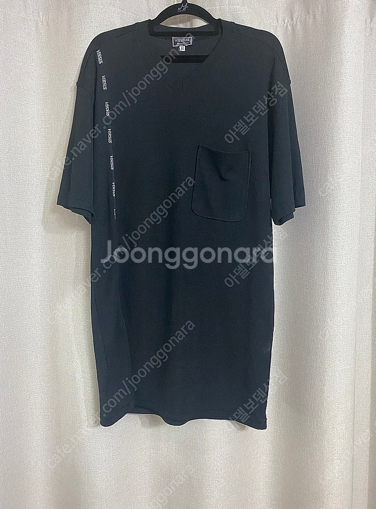 VERSACE 베르사체 베르수스 블랙 반팔 로고 니트 ...--0