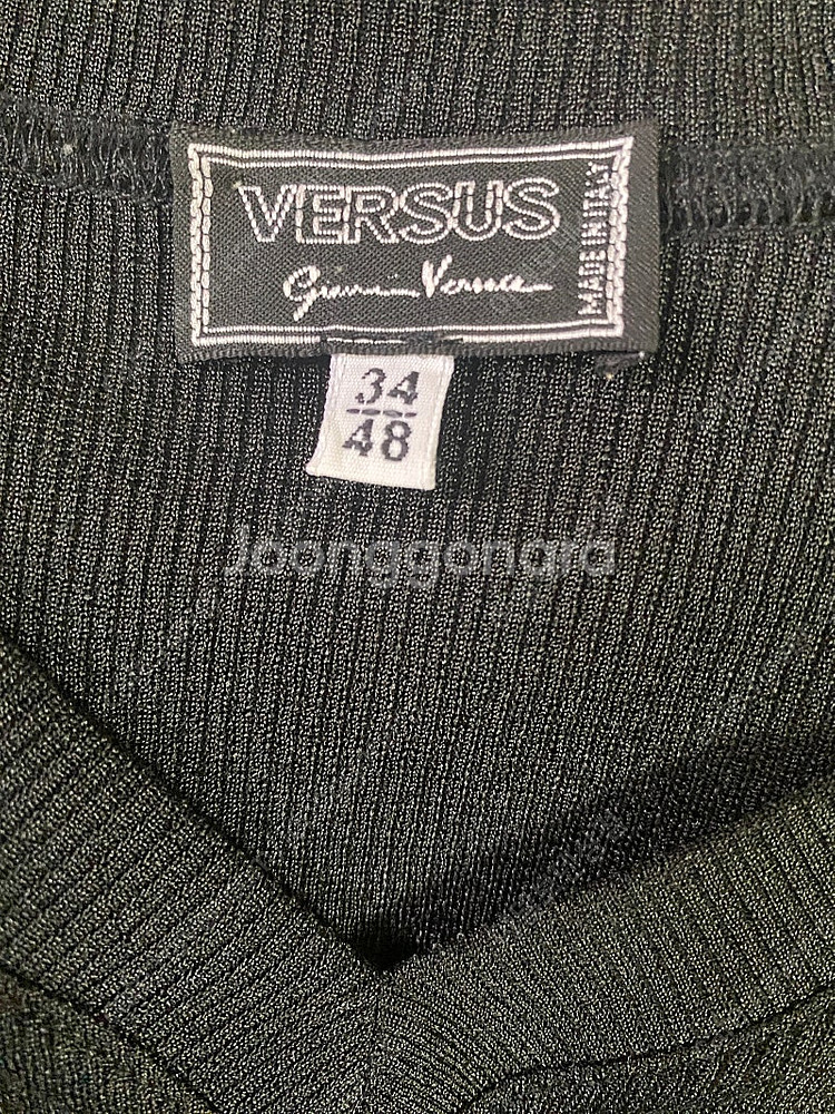 VERSACE 베르사체 베르수스 블랙 반팔 로고 니트 ...--3