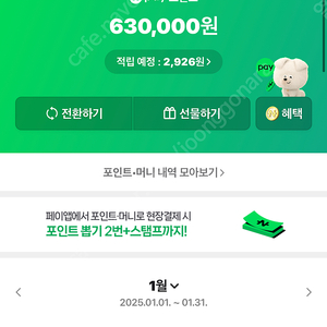 네이버 포인트 63만점