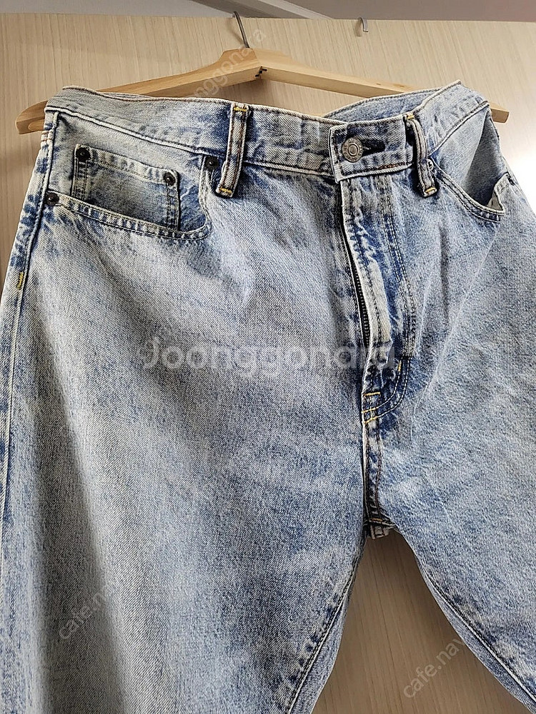 gu 연청 데님 청바지 레귤러핏--1