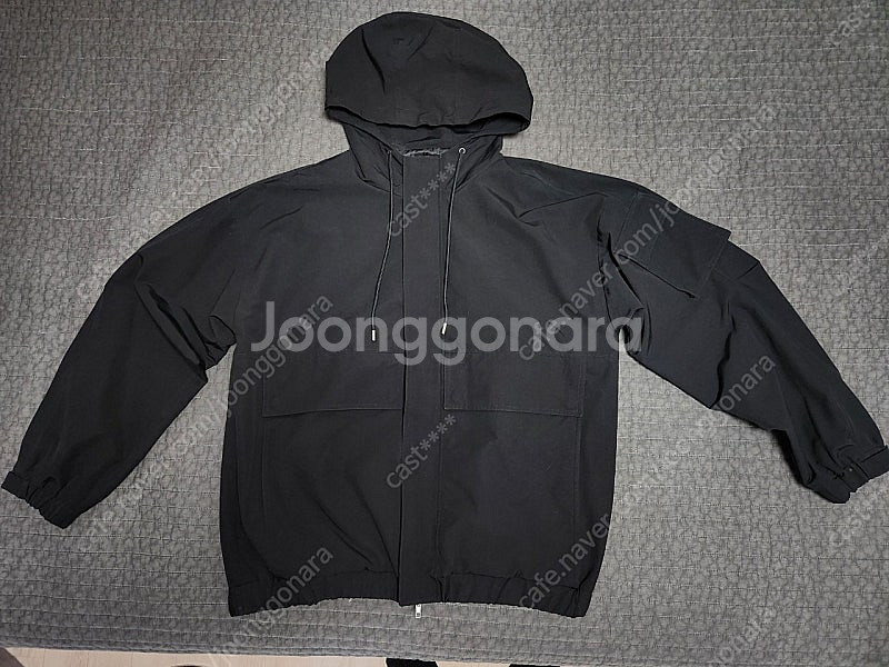 TNGT 남성용 벌룬핏 후드 숏 점퍼 자켓 블랙 XL--0