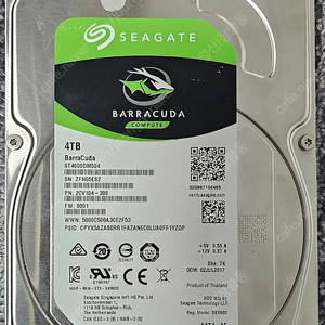 시게이트 SATA 4TB 3.5인치 디스크 판매합니다.