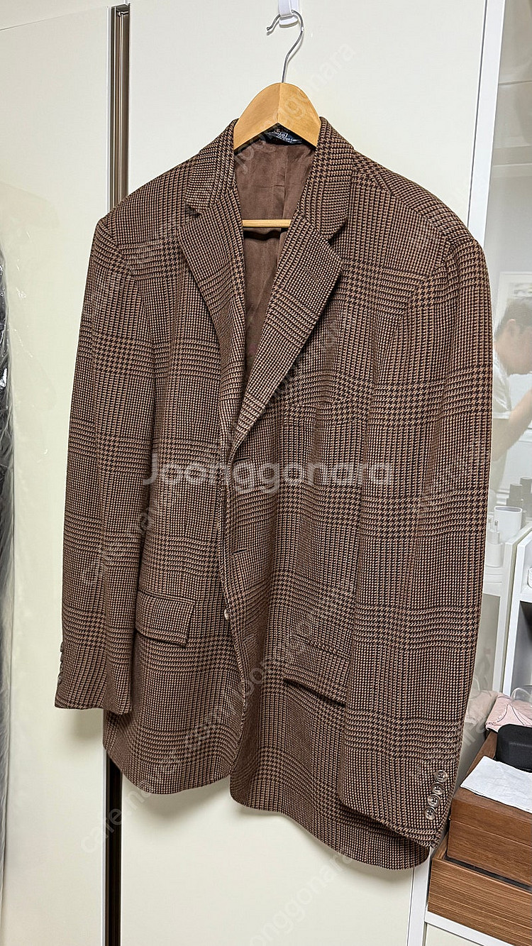 랄프로렌 글렌체크 자켓 46R Made in Italy--0