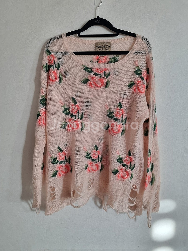 wild fox 로즈 빈티지 니트 xs--0