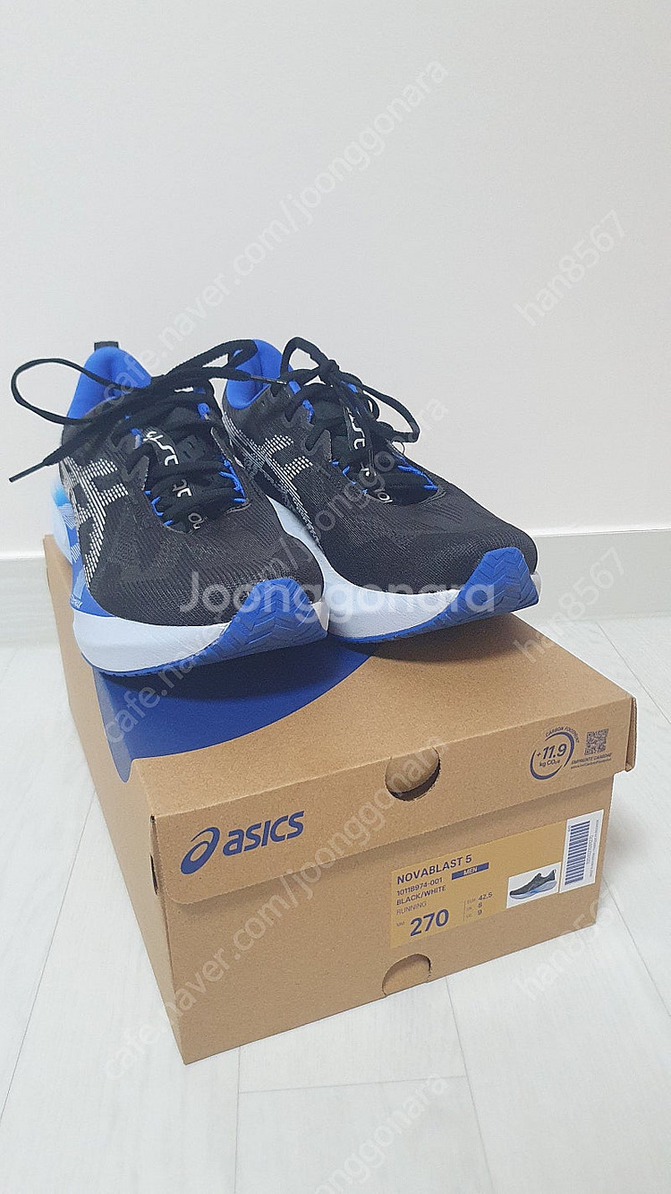 아식스 노바블라스트5 블랙/화이트 270--5