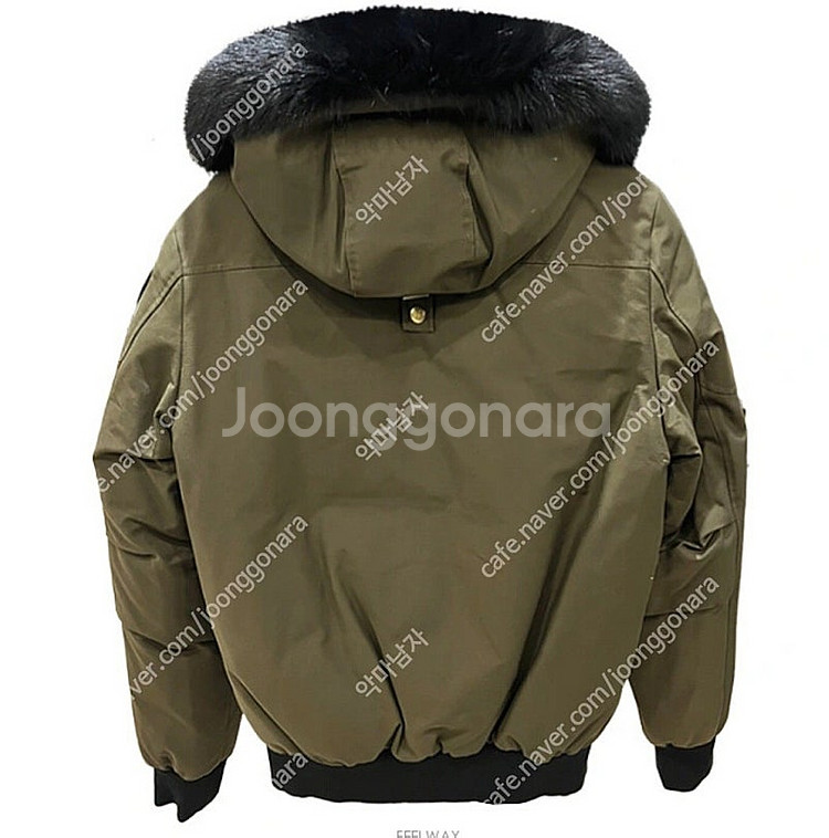 무스너클 남성 리틀 라피드 카키 블랙퍼 봄버 자켓--2