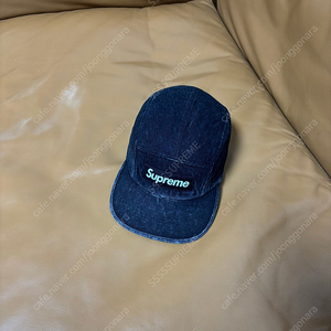 Supreme 슈프림 데님 블랙 캠프캡 모자 (Washed Denim Black)