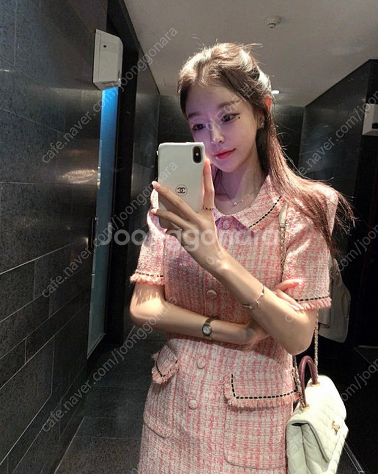 로즈팩토리 펄 트위드 드레스 아네로즈 라벨르블랑 로아르...--0