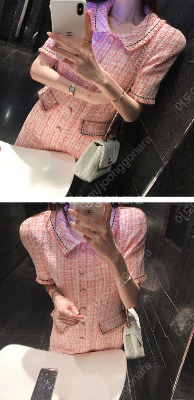 로즈팩토리 펄 트위드 드레스 아네로즈 라벨르블랑 로아르...--1