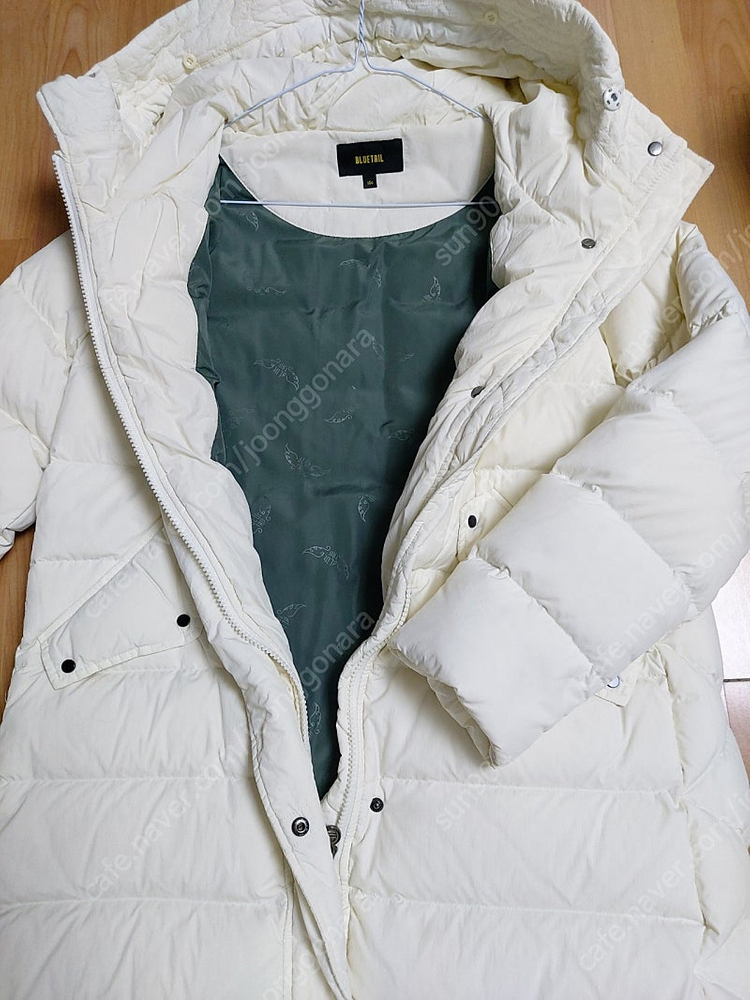 블루테일주니어구스다운경량롱패딩160사이즈/성인55 아.--5