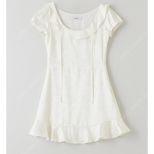 vem.ver 벰버 원피스 s사이즈 아이보리 SCOOP NECK RUFFLE DETAIL MINI DRESS