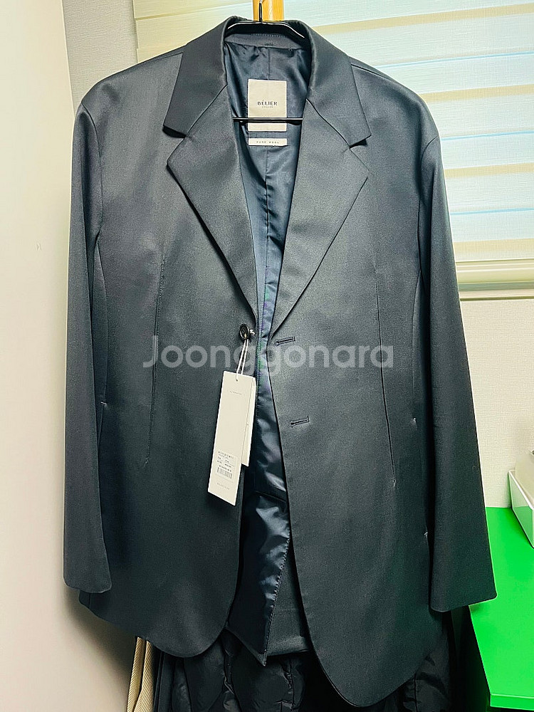 벨리에 퓨어 울 히든 셋업 수트 미드나이트 그레이 (M)--0