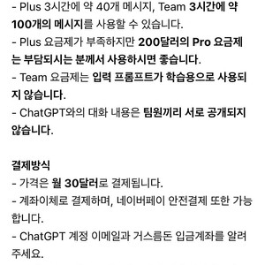 챗 지피티 chat gpt 팀요금제 team