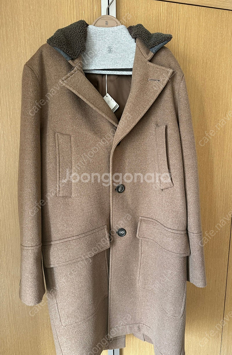 브루넬로 쿠치넬리 캐시미어 코트 탈부착 칼라 미사용 새...--1