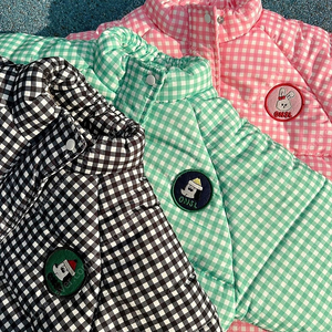 오늘소울 체크패딩 하트패딩