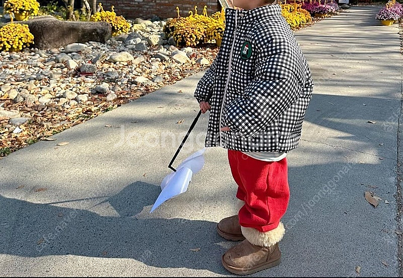 오늘소울 체크패딩 하트패딩--2