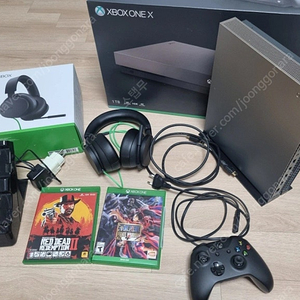 xbox one x 엑원엑 엑스박스원엑스 골드러시 한정판 + 패드충전기+레데리2 원피스해적무쌍4