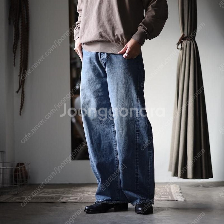 Ssstein 슈타인 24FW 디포메이션 와이드 데님 진 인디고 새상품 L--1