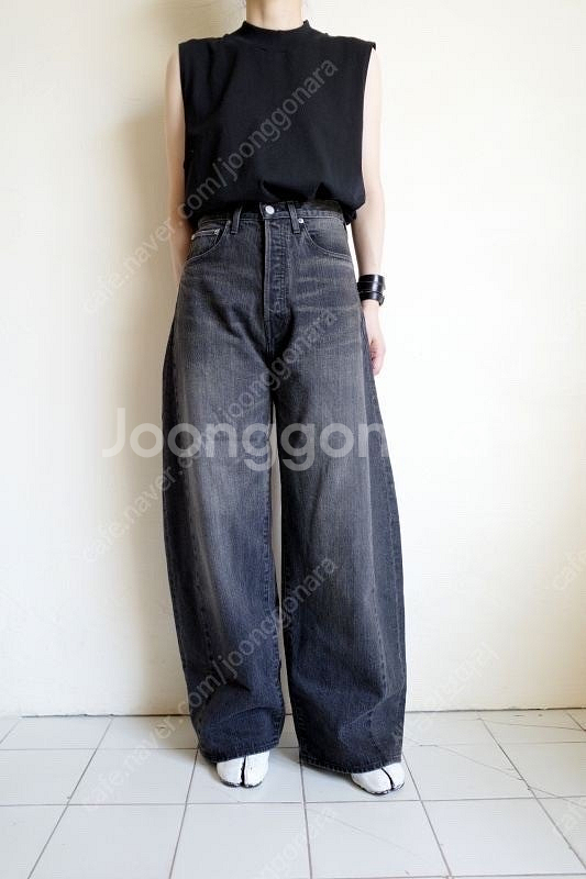 24FW ssstein 슈타인 디포메이션 와이드 데님 진 블랙 새상품--0