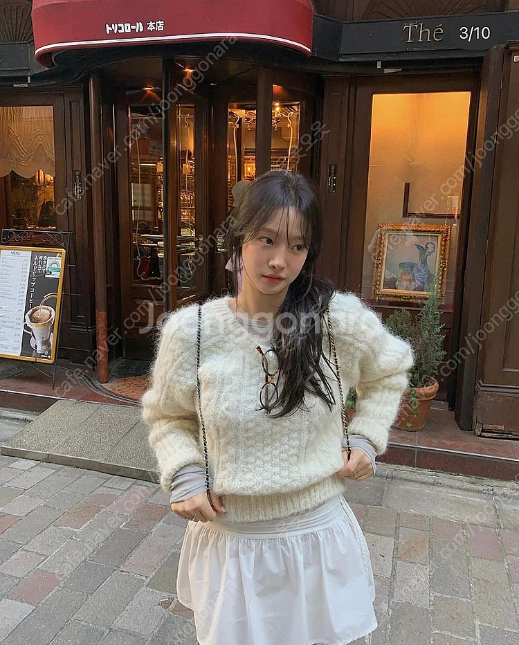 더위시 리즈 피넛 케이블 니트 그레이--2