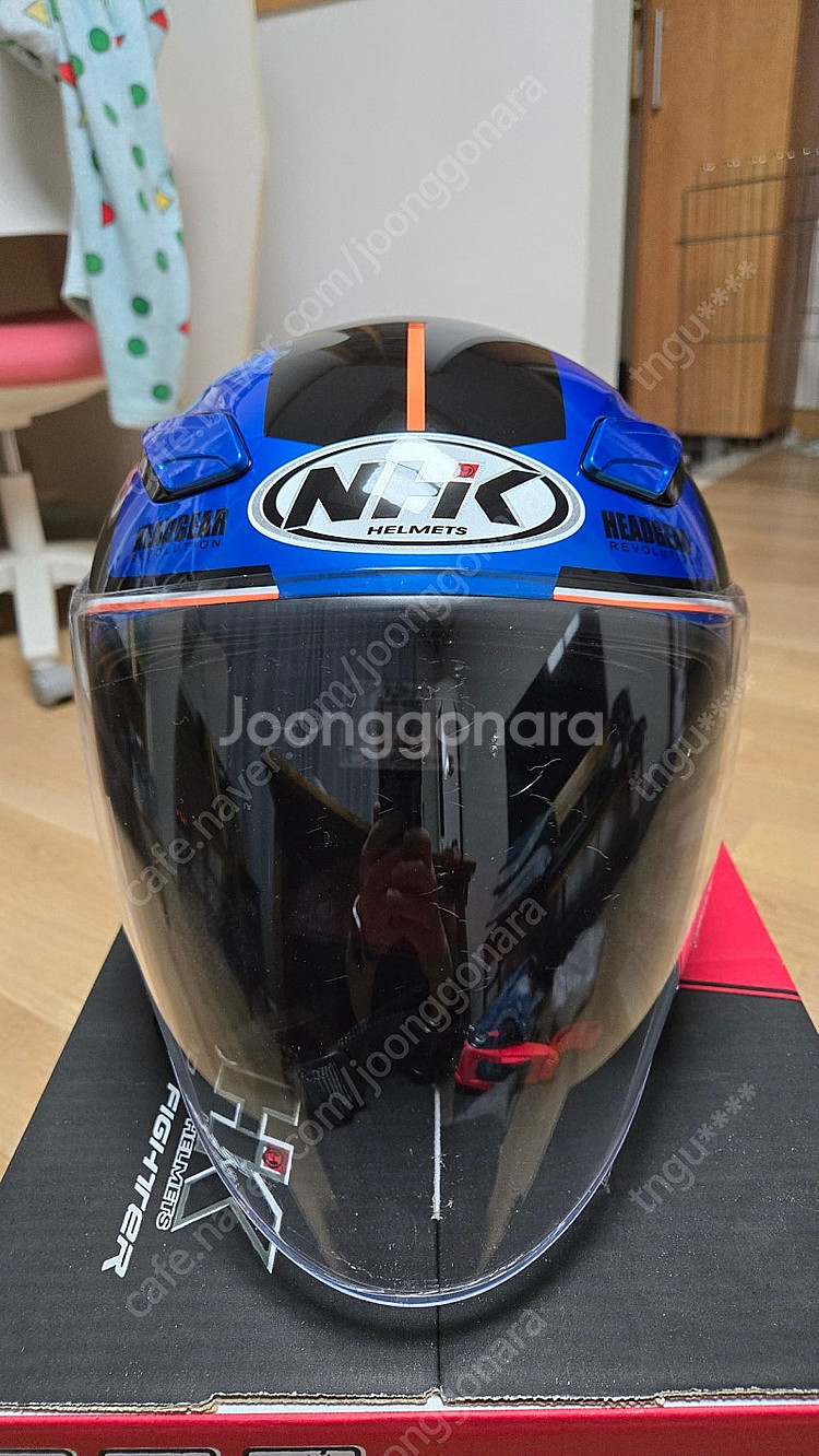 NHK R1 G10 블루블랙 헬멧 M사이즈--0