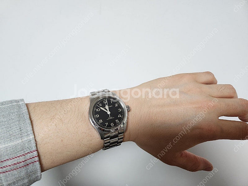 해밀턴 카키필드 머피 38mm 브레이슬릿 가죽스트랩--0