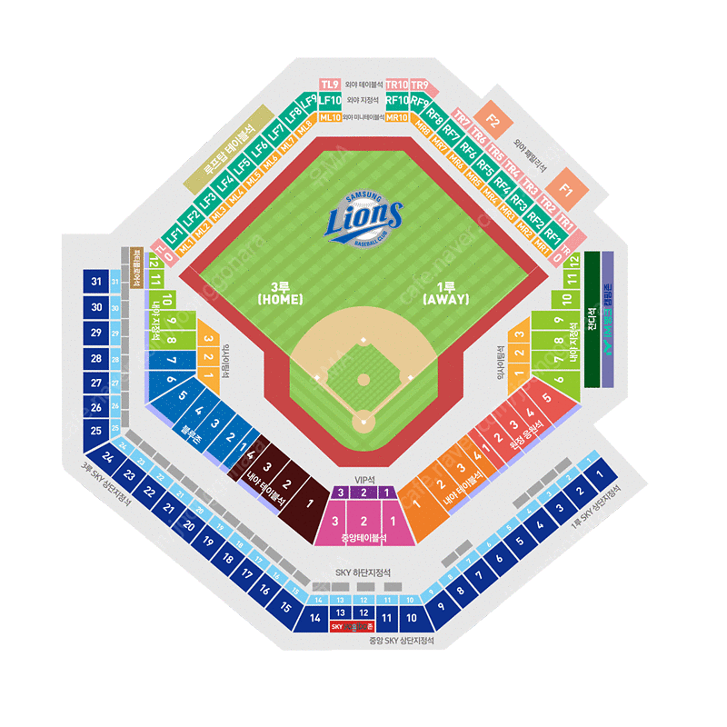 3/9 삼성라이온즈 VS SSG 랜더스 3루 내야테이블 2연석 (단독테이블)